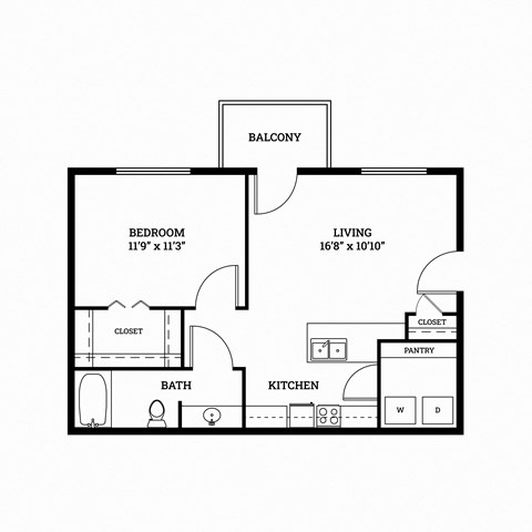 Parkside Apartments Wisteria 2D Floor Plan